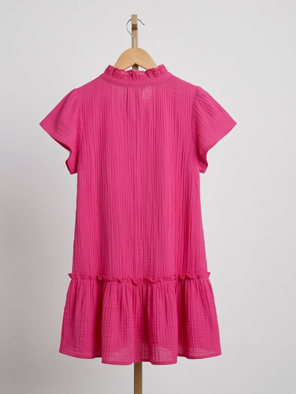 Umgee Textured Ruffle Hem Mini Dress - Picture 2 of 5